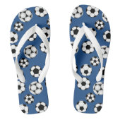 Voetbal football blauw teenslippers (Voetbed)