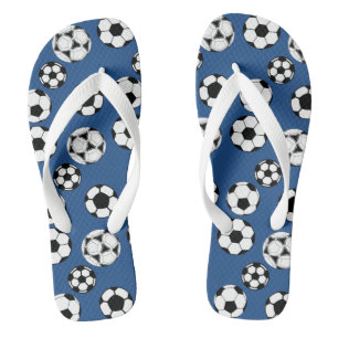 Voetbal football blauw teenslippers
