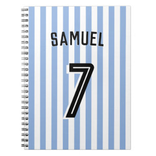 Voetbal Football Boy Aangepaste Speler & Nummer Notitieboek