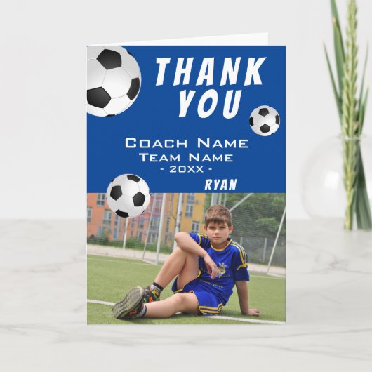 Voetbal Football Bue Hartelijk dank voor Coach-fot Bedankkaart (Voorkant)