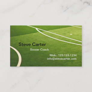 Voetbal, Football Coach of Player Green Grass Card Visitekaartje
