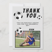 Voetbal Football Dank u Verjaardag Fotokaart Bedankkaart (Voorkant)