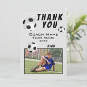 Voetbal/Football Dank u wel Coach-fotokaart Bedankkaart (Staand voorkant)
