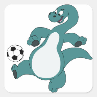Voetbal Football Dinosaurus Vierkante Sticker