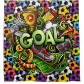 Voetbal - Football-douchergordijn Douchegordijn (Voorkant)