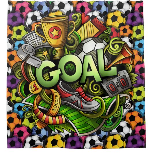 Voetbal - Football-douchergordijn Douchegordijn (Voorkant)