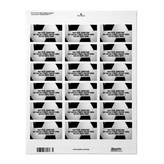 Voetbal  Football Etiket (Full Sheet)