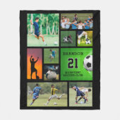 Voetbal Football Fotocollage gepersonaliseerd Fleece Deken (Voorkant)