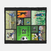 Voetbal Football Fotocollage gepersonaliseerd Fleece Deken (Voorkant (Horizontaal))