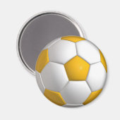 Voetbal Football Geel en Wit Magneet (Voorkant / Achterkant)
