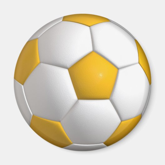 Voetbal Football Geel en Wit Magneet (Voorkant)
