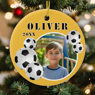 Voetbal Football Geel Sport Foto Keramisch Ornament
