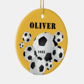 Voetbal Football Gele sport Kinderen Keramisch Ornament (Rechts)