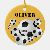 Voetbal Football Gele sport Kinderen Keramisch Ornament (Voorkant)