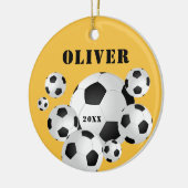 Voetbal Football Gele sport Kinderen Keramisch Ornament (Links)