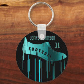 Voetbal/Football-gepersonaliseerd sportontwerp Sleutelhanger (Voorkant)