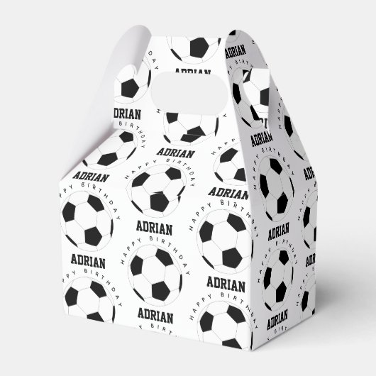 Voetbal Football Gepersonaliseerde naam Birthday Bedankdoosjes (Achterkant)