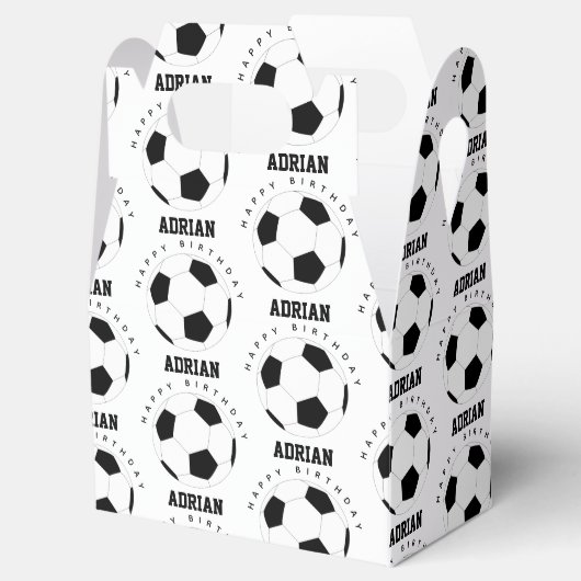 Voetbal Football Gepersonaliseerde naam Birthday Bedankdoosjes (Geopend)