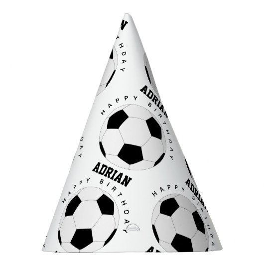 Voetbal Football Gepersonaliseerde naam Birthday Feesthoedjes (Rechts)