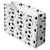 Voetbal Football Gepersonaliseerde naam Birthday Groot Cadeauzakje (Achterkant Gekanteld)