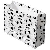 Voetbal Football Gepersonaliseerde naam Birthday Groot Cadeauzakje (Voorkant Gekanteld)