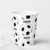 Voetbal Football Gepersonaliseerde naam Birthday Papieren Bekers (Voorkant)