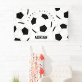Voetbal Football Gepersonaliseerde naam Birthday Spandoek (Insitu)