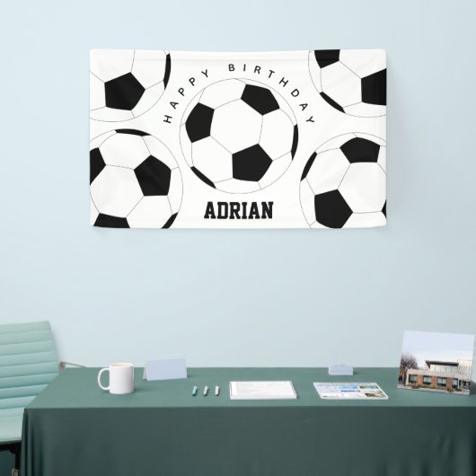 Voetbal Football Gepersonaliseerde naam Birthday Spandoek (Beurs)