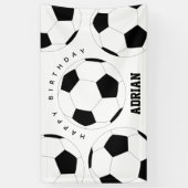 Voetbal Football Gepersonaliseerde naam Birthday Spandoek (Verticaal)