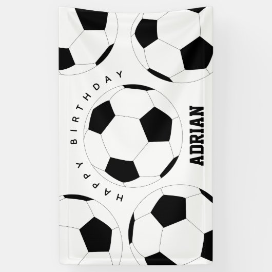 Voetbal Football Gepersonaliseerde naam Birthday Spandoek (Verticaal)