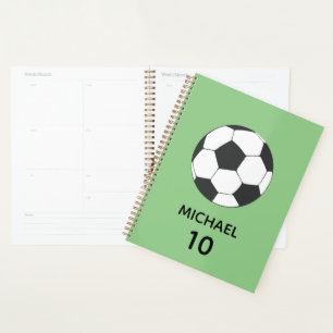 Voetbal Football gepersonaliseerde naam en nummer Planner