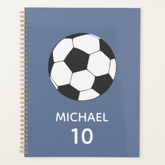 Voetbal Football gepersonaliseerde naam en nummer Planner (Voorkant)