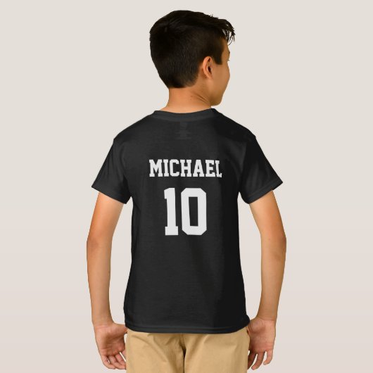 Voetbal Football gepersonaliseerde naam en nummer T-shirt (Achterkant volledig)