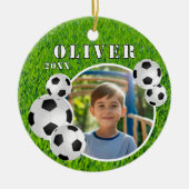 Voetbal Football Grass Sport Foto Keramisch Ornament (Voorkant)