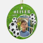 Voetbal Football Grass Sport Foto Keramisch Ornament (Links)