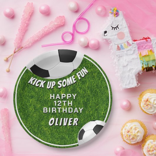 Voetbal Football Grass Sport Kids Verjaardag Papieren Bordje (Feest)