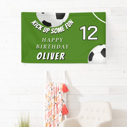 Voetbal Football Grass Sport Kids Verjaardag Spandoek (Insitu)