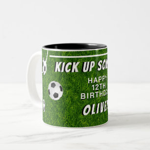 Voetbal Football Grass Sport Verjaardag Tweekleurige Koffiemok