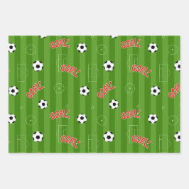 Voetbal Football Green Sports Field Inpakpapier Vel