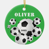 Voetbal Football Groene Sport Kinder Keepsake Keramisch Ornament (Voorkant)