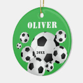 Voetbal Football Groene Sport Kinder Keepsake Keramisch Ornament (Links)