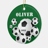 Voetbal Football Groene Sport Kinder Keepsake Keramisch Ornament (Links)