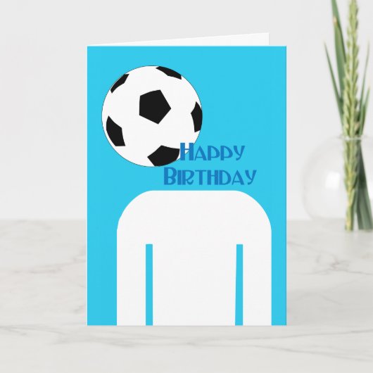 Voetbal Football Head Happy Birthday Kaart (Voorkant)