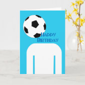 Voetbal Football Head Happy Birthday Kaart (Gele Bloem)