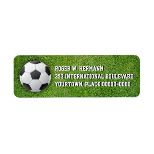 Voetbal Football in de gras Etiket