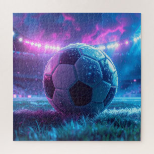 Voetbal Football in stadionarena extreem weer Legpuzzel