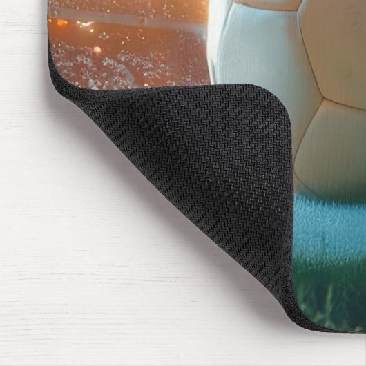 Voetbal Football in wit Muismat (Hoek)