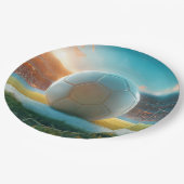 Voetbal Football in wit Papieren Bordje (Gekanteld)