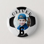 Voetbal Football Kids Verjaardag Leeftijd Foto Ronde Button 5,7 Cm (Voorkant)