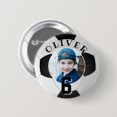 Voetbal Football Kids Verjaardag Leeftijd Foto Ronde Button 5,7 Cm (Voorkant /achterkant)